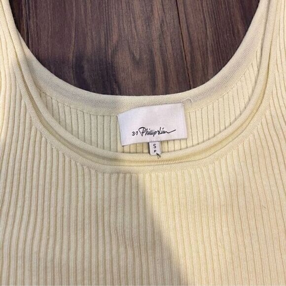 3.1 Philip Lim Yellow "Ribbed Stretch Wool Tank" Size Small - Picture 3 of 7